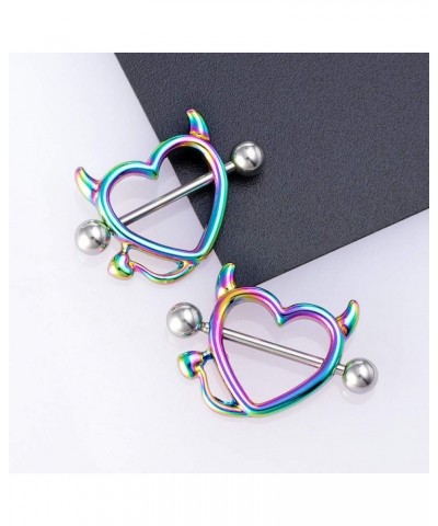 Nipple Piercing Personality Sexy Body Jewelry Girls Devil Women Heart Stainless Steel(Silver) Silver $3.92 Body Jewelry