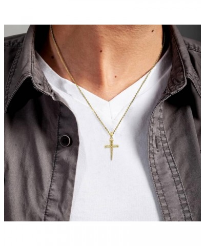 14K Yellow, White, or Rose Gold Nail Cross Christian Faith Pendant Necklace - Choice of Colors 14K Rose Gold 16.0 Inches $122...