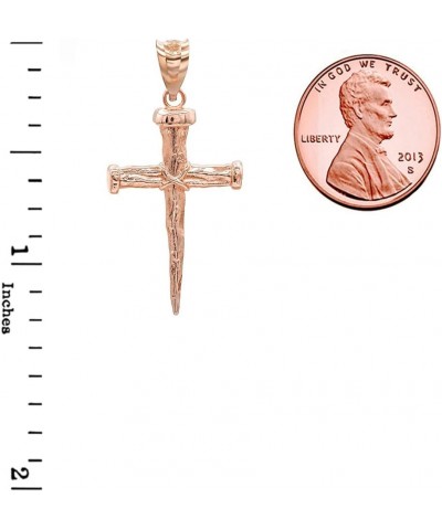 14K Yellow, White, or Rose Gold Nail Cross Christian Faith Pendant Necklace - Choice of Colors 14K Rose Gold 16.0 Inches $122...