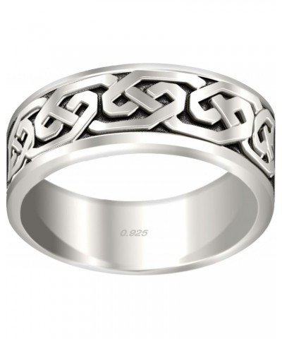 New 0.925 Sterling Silver Irish Celtic Knotwork Spinner Ring $37.37 Rings