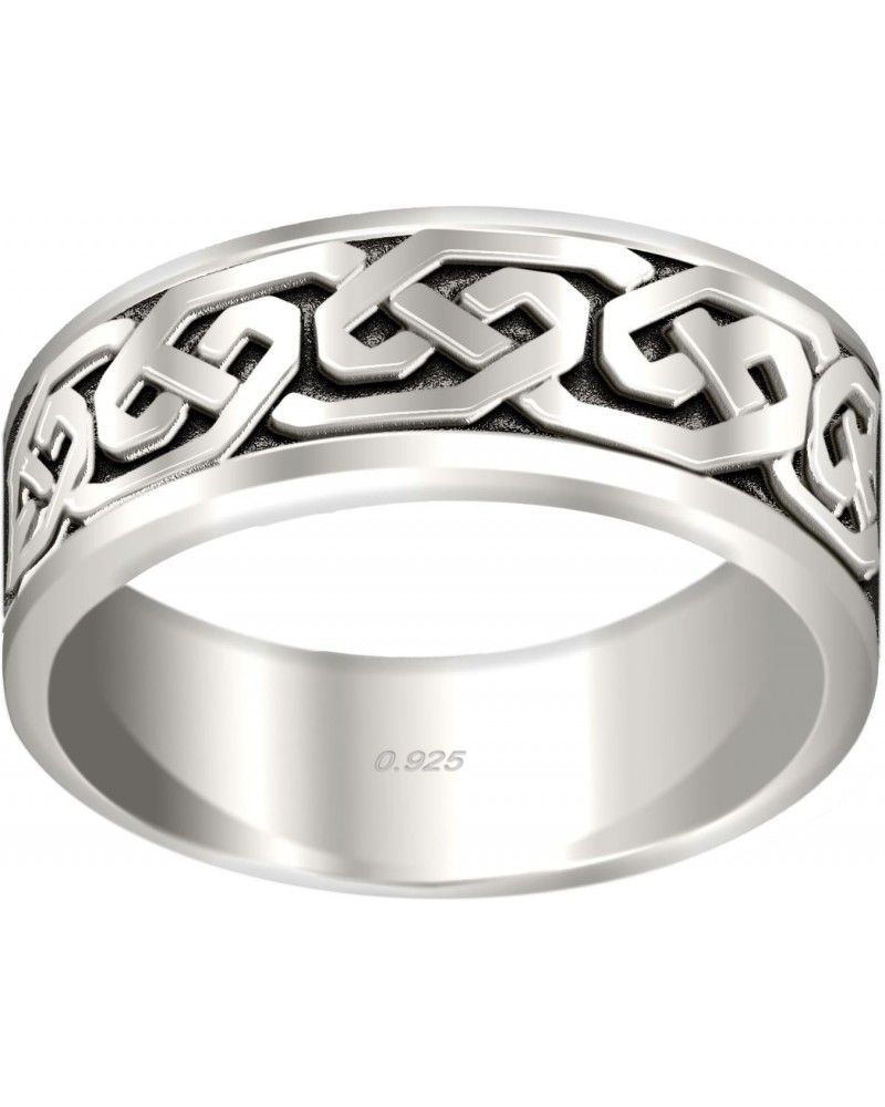 New 0.925 Sterling Silver Irish Celtic Knotwork Spinner Ring $37.37 Rings