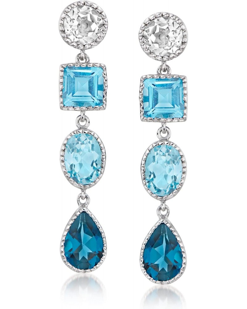 10.40 ct. t.w. Tonal Blue and White Topaz Drop Earrings in Sterling Silver $74.40 Earrings