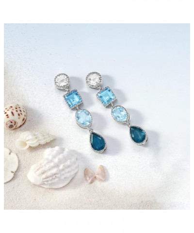 10.40 ct. t.w. Tonal Blue and White Topaz Drop Earrings in Sterling Silver $74.40 Earrings