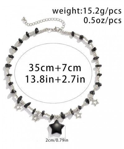 Star Charms Pendant Choker Y2K Healing Crystal Necklace Summer Jewelry with Silver Chains for Women Girls Y2K Accessories Aes...