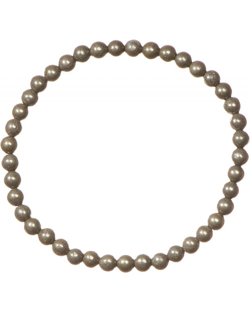 4mm Shiny Round Pyrite Stretch Bracelet in Various Lengths (6.5, 7, 7.5, 8 Inches) 7 Inches $9.43 Bracelets