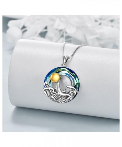 Animal Crystal Necklace Ocean Sea Jewelry Whale Necklace Sterling Silver Whale Crystal Jewelry Animal Whale Gifts for Women T...