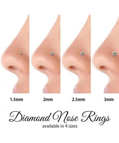 Genuine Diamond Nose Stud 14K Rose Gold Nose Ring Bone 18 Gauge I1 Clarity 3mm (0.1 ct. tw) $89.55 Body Jewelry