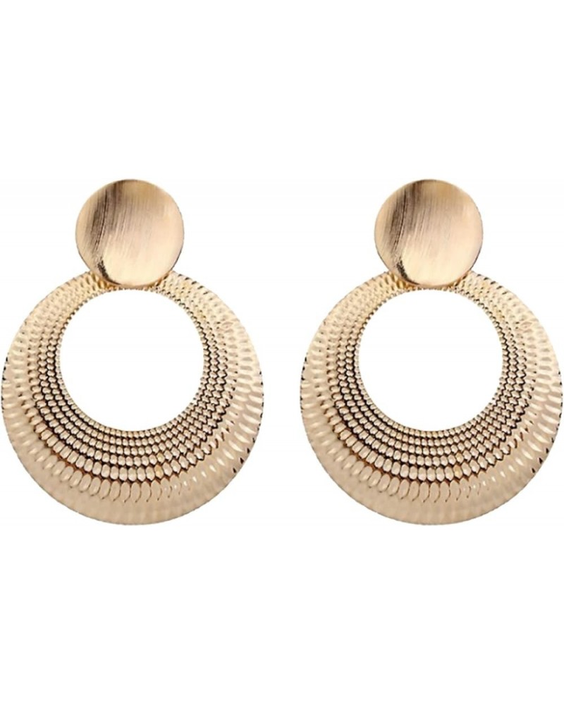 Metal Geometric Dangle Drop Earrings Fashion Hollow Round Disc Dangling Statement Earrings for Women Girl Costume Jewelry Gol...