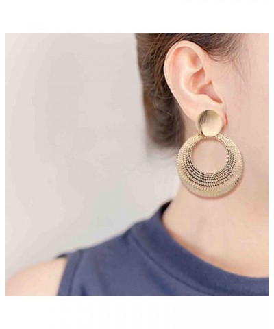 Metal Geometric Dangle Drop Earrings Fashion Hollow Round Disc Dangling Statement Earrings for Women Girl Costume Jewelry Gol...