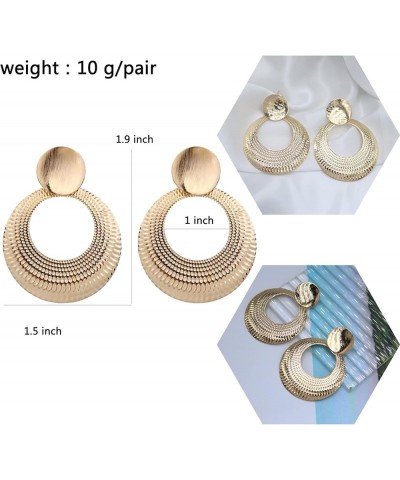 Metal Geometric Dangle Drop Earrings Fashion Hollow Round Disc Dangling Statement Earrings for Women Girl Costume Jewelry Gol...