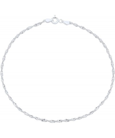 925 Sterling Silver 9, 10 Inches Chain Anklet for Women & Girls Comes With a Gift Box 10.0 Inches Singapore $12.23 Anklets