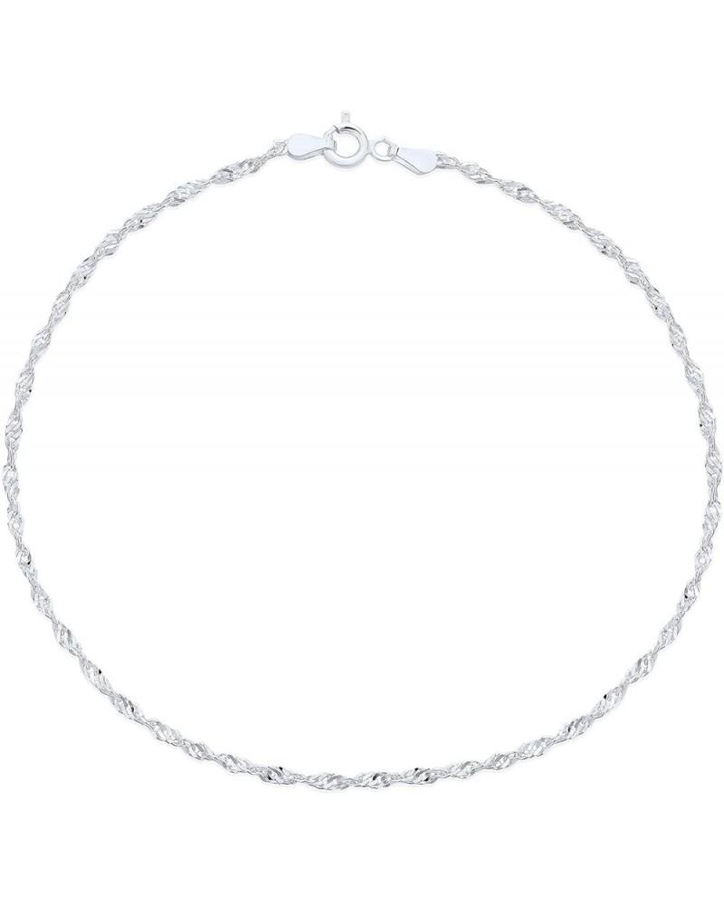 925 Sterling Silver 9, 10 Inches Chain Anklet for Women & Girls Comes With a Gift Box 10.0 Inches Singapore $12.23 Anklets