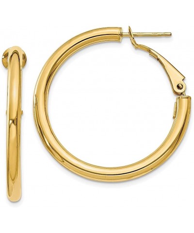 14K Gold Round Omega Back Hoop Earrings 14K Yellow Gold - 33mm - 1.30 inch $147.86 Earrings