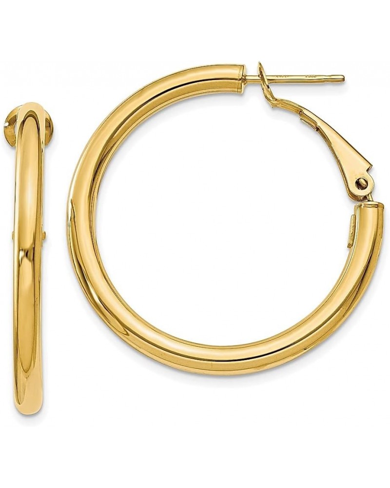 14K Gold Round Omega Back Hoop Earrings 14K Yellow Gold - 33mm - 1.30 inch $147.86 Earrings