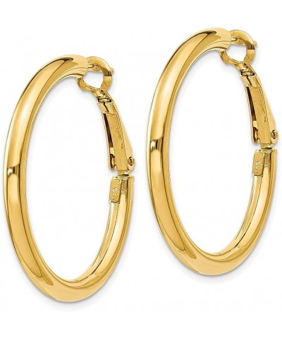 14K Gold Round Omega Back Hoop Earrings 14K Yellow Gold - 33mm - 1.30 inch $147.86 Earrings