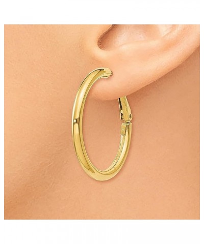 14K Gold Round Omega Back Hoop Earrings 14K Yellow Gold - 33mm - 1.30 inch $147.86 Earrings