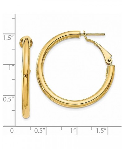 14K Gold Round Omega Back Hoop Earrings 14K Yellow Gold - 33mm - 1.30 inch $147.86 Earrings