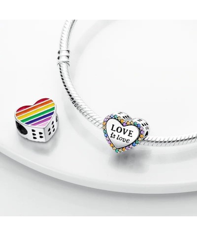 Multi Color Charms Fit Bracelets 925 Silver Colorful Zircon Rainbow Bead Love Heart Clip Charm Jewelry SSS-1401 SEC536 $9.66 ...