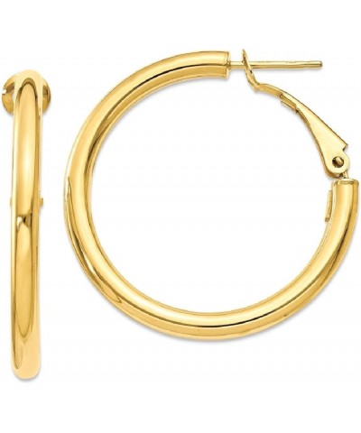 14K Gold Round Omega Back Hoop Earrings 14K Yellow Gold - 33mm - 1.30 inch $147.86 Earrings