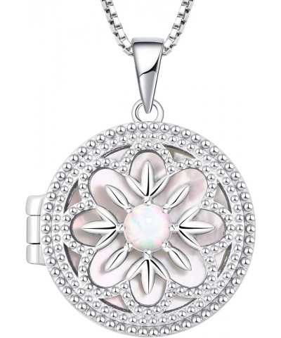 Women's Photo Locket Pendant Solid 925 Silver with 45+5 CM Necklace, In Jewellery Gift Box Natural Opal Locket $36.80 Necklaces