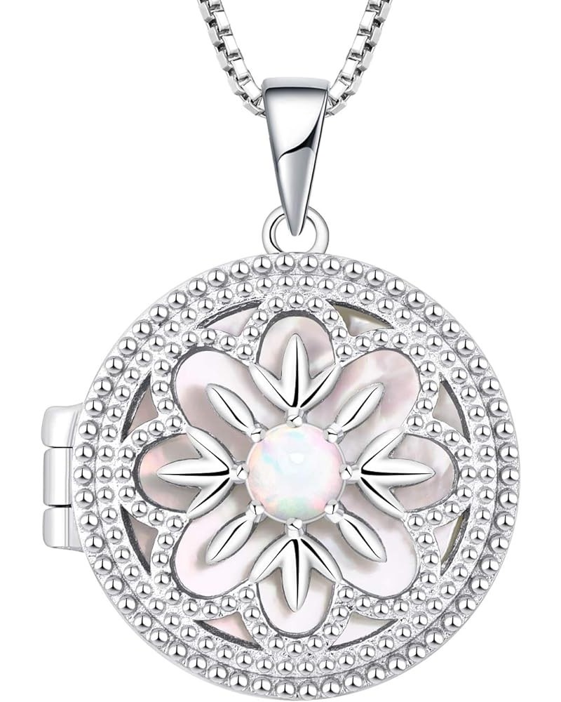 Women's Photo Locket Pendant Solid 925 Silver with 45+5 CM Necklace, In Jewellery Gift Box Natural Opal Locket $36.80 Necklaces