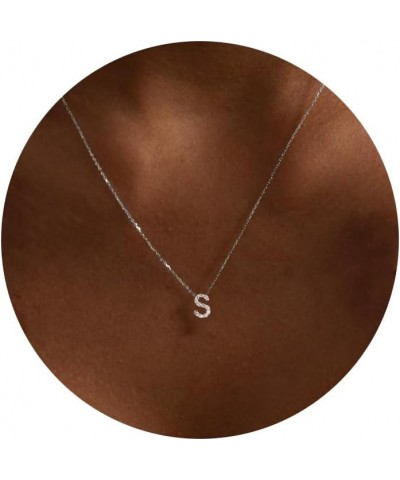 Initial Necklaces for Women,Dainty Gold Letter Necklace 14K Gold Plated Initial Necklace Cute CZ Personlized Name Pendant Nec...