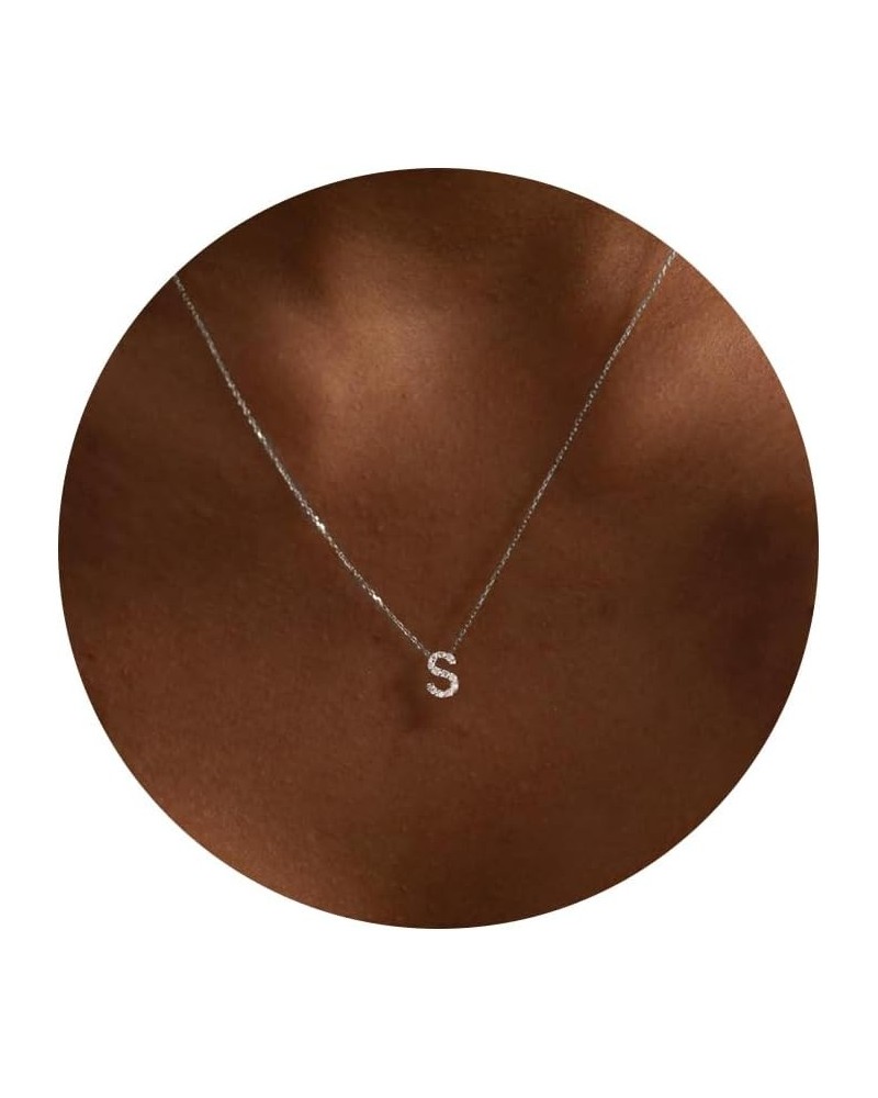 Initial Necklaces for Women,Dainty Gold Letter Necklace 14K Gold Plated Initial Necklace Cute CZ Personlized Name Pendant Nec...