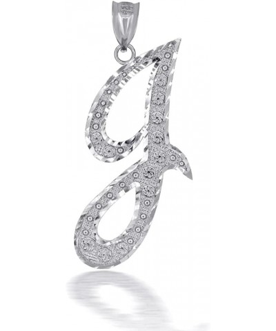 Certified Sterling Silver Script Initial Letters "A-Z" Pendant Charm Necklace J $13.49 Pendants