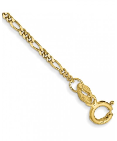 Solid 10k Yellow Gold 1.25mm Flat Figaro Chain Anklet -6.0" 7.0" 9.0" 10.0 9.0 Inches $22.40 Necklaces