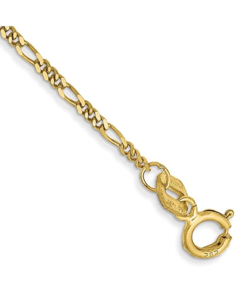 Solid 10k Yellow Gold 1.25mm Flat Figaro Chain Anklet -6.0" 7.0" 9.0" 10.0 9.0 Inches $22.40 Necklaces