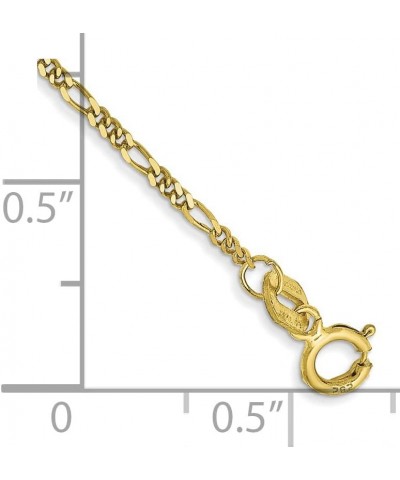 Solid 10k Yellow Gold 1.25mm Flat Figaro Chain Anklet -6.0" 7.0" 9.0" 10.0 9.0 Inches $22.40 Necklaces