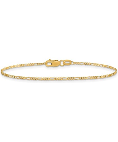 Solid 10k Yellow Gold 1.25mm Flat Figaro Chain Anklet -6.0" 7.0" 9.0" 10.0 9.0 Inches $22.40 Necklaces