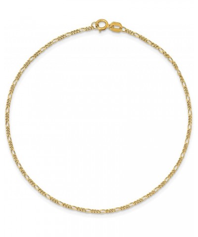 Solid 10k Yellow Gold 1.25mm Flat Figaro Chain Anklet -6.0" 7.0" 9.0" 10.0 9.0 Inches $22.40 Necklaces