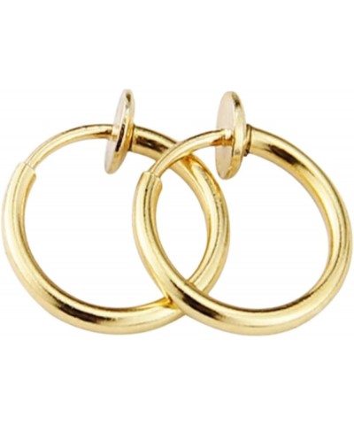 Grunge Silver Non-Pierced Earrings - Clip-On, Hoop, Thin Hoop, Cuff, Lightweight for women 2.0*10mm GOLD $9.90 Earrings