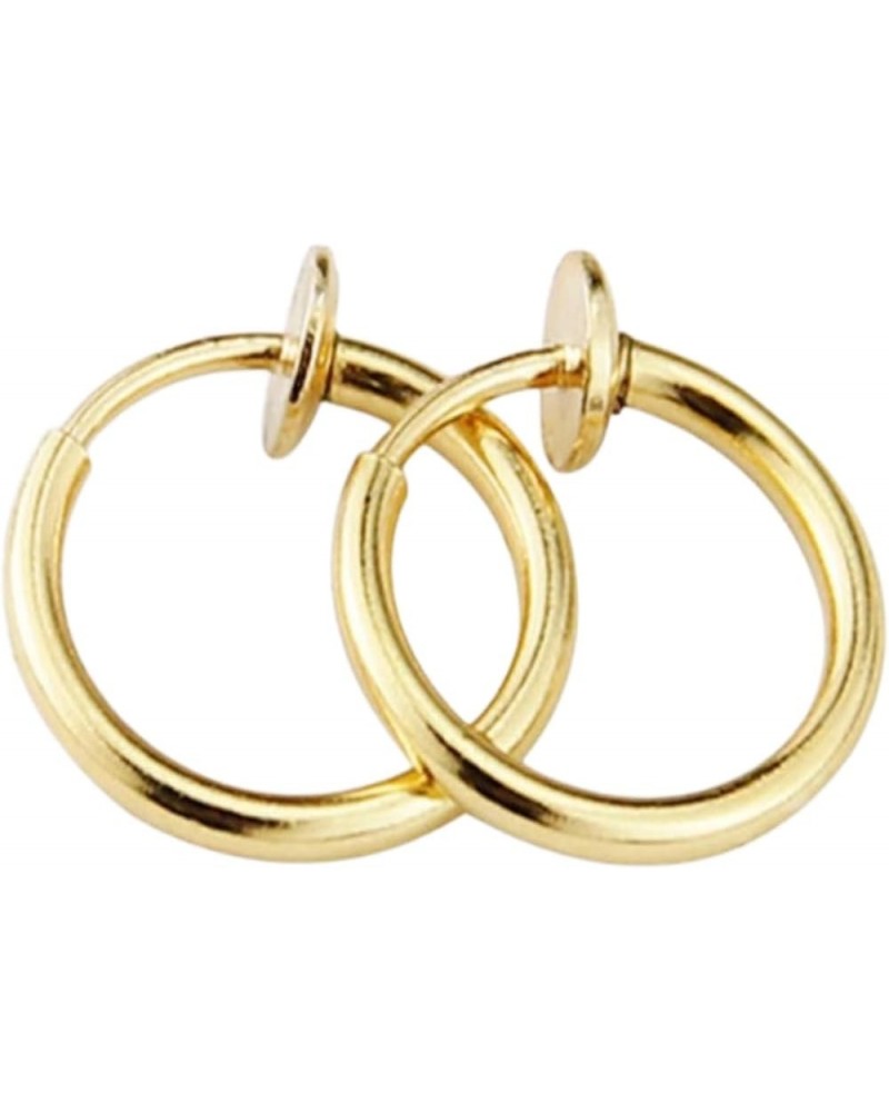 Grunge Silver Non-Pierced Earrings - Clip-On, Hoop, Thin Hoop, Cuff, Lightweight for women 2.0*10mm GOLD $9.90 Earrings