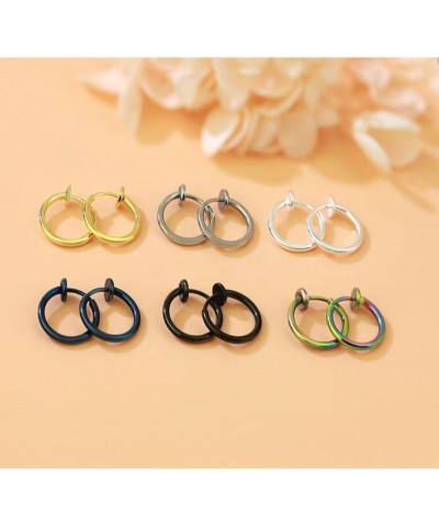 Grunge Silver Non-Pierced Earrings - Clip-On, Hoop, Thin Hoop, Cuff, Lightweight for women 2.0*10mm GOLD $9.90 Earrings