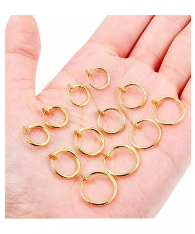 Grunge Silver Non-Pierced Earrings - Clip-On, Hoop, Thin Hoop, Cuff, Lightweight for women 2.0*10mm GOLD $9.90 Earrings