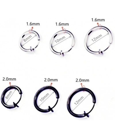 Grunge Silver Non-Pierced Earrings - Clip-On, Hoop, Thin Hoop, Cuff, Lightweight for women 2.0*10mm GOLD $9.90 Earrings