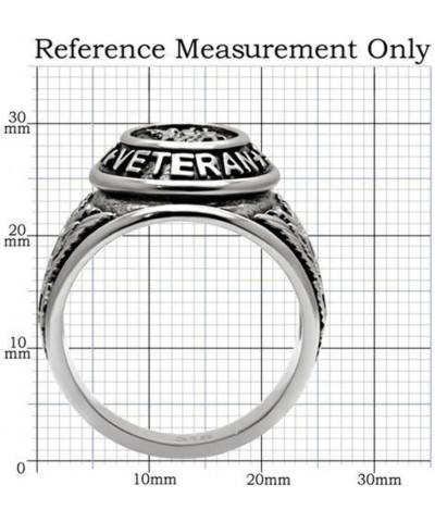 US Veterans Ring for Men and Women Unisex Stainless Steel Military Patriotic Ring in Silver $32.48 Rings