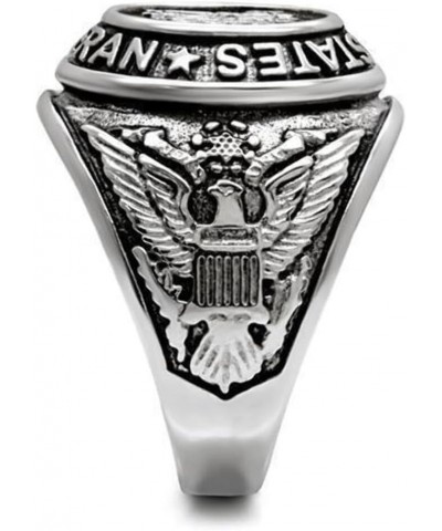 US Veterans Ring for Men and Women Unisex Stainless Steel Military Patriotic Ring in Silver $32.48 Rings