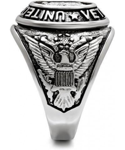 US Veterans Ring for Men and Women Unisex Stainless Steel Military Patriotic Ring in Silver $32.48 Rings