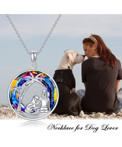 Dog Gifts Dog Necklace for Women Sterling Silver Dog Pendant Necklace with Crystal Dog Memorial Gifts Fashion Jewelry Birthda...