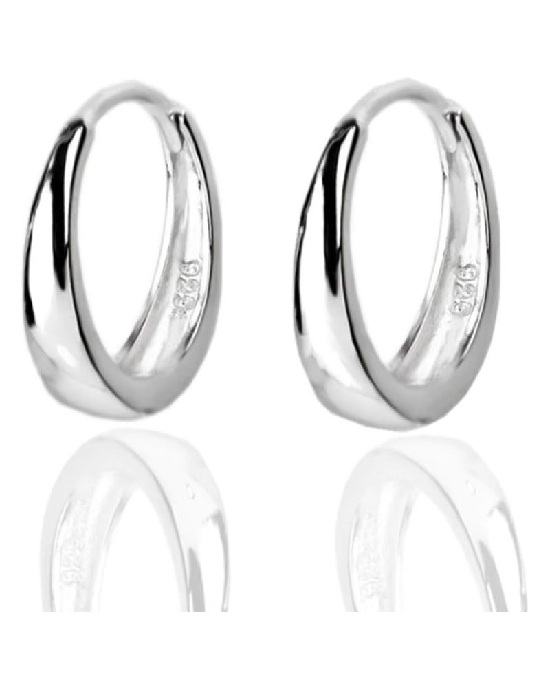 Tiny Small Sleeper Hoop Earrings for Women Girls Cartilage 925 Sterling Silver Tragus Cuff Hinged Huggie Mini Hoops 10mm 13mm...