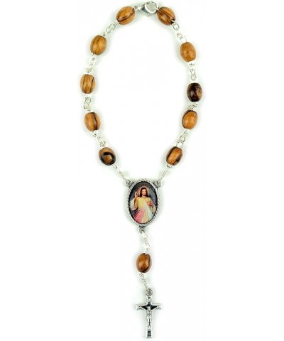 Olive Wood Car Rosary For Rearview Mirror From The Holy Land Of Bethlehem - Auto Rosary With Immaculate Heart Medal & Crucifi...