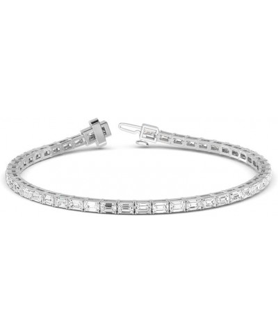 1-20 Carat (ctw) White Gold Emerald Cut LAB GROWN Diamond Bracelets (Color E-F Clarity VS2-SI1) Platinum 2.5 carats $1.00 Bra...