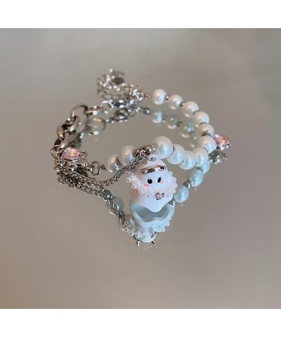 Y2k Halloween Bracelets Cute Funny Ghost Spooky Link Bracelets For Women Girls Charm Pendant Cat Pearl Beaded Strand Gothic P...