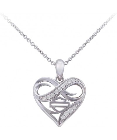 Harley-Davidson Women's Infinity Crystal Thorn Heart Necklace, Sterling Silver $40.49 Necklaces