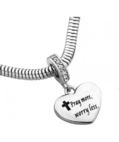 Bible Prayer Charm for Bracelets Pendant Heart Silver Cross Matthew Isaiah Dangle Charms Bracelet for Women Wife Daughter Gra...