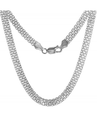 Sterling Silver 6mm Bismark Chain Necklaces for Women 4-row Nickel Free Italy available 16-30 inch sizes 20.0 Inches $33.86 N...