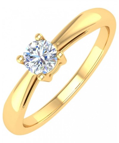 1/5 Carat 4-Prong Set Diamond Solitaire Engagement Ring Band in 10K Gold Yellow Gold $93.60 Rings